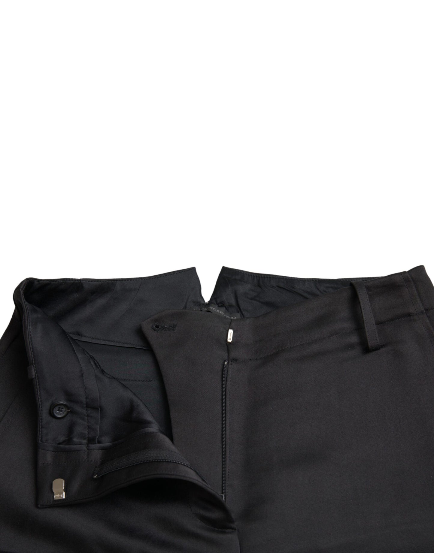 Ermanno Scervino Black High Waisted Cropped Capri Pants