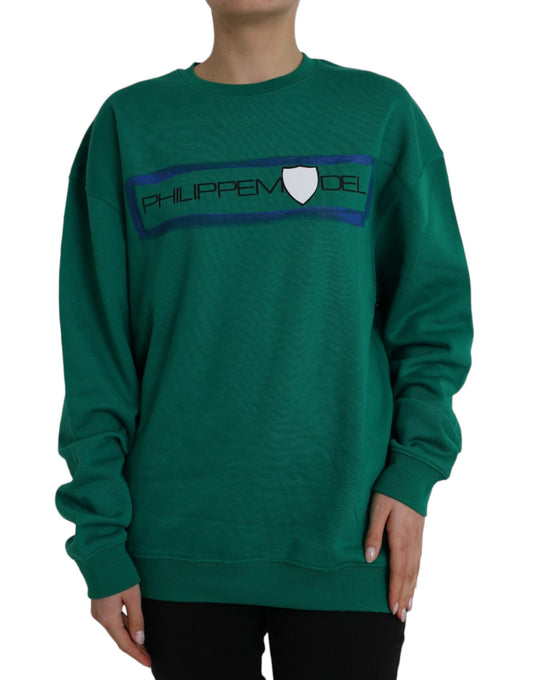 Philippe Model Green Cotton Logo Long Sleeve Sweater