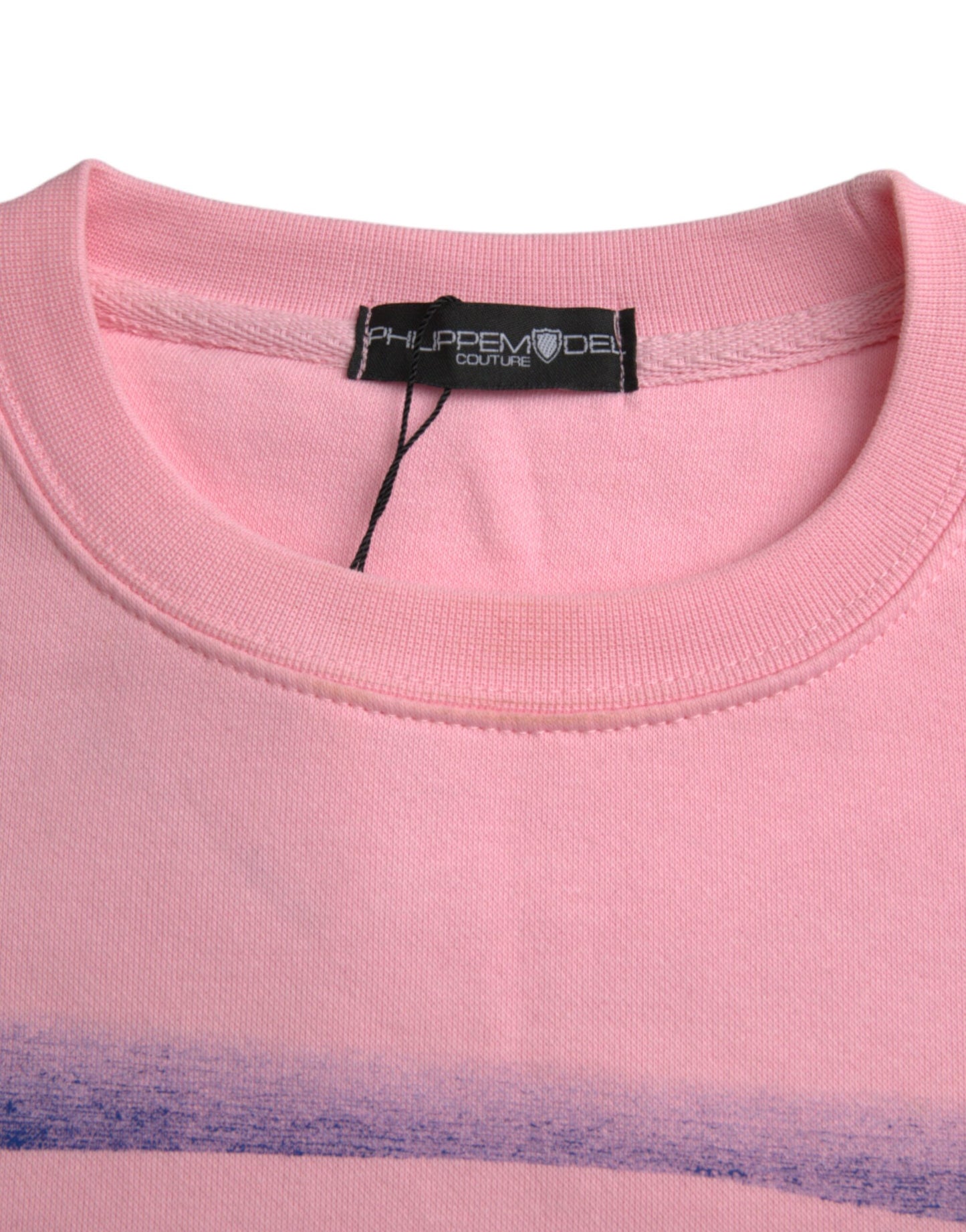 Philippe Malli Pink Cotton Logo Print pitkähihainen villapaita