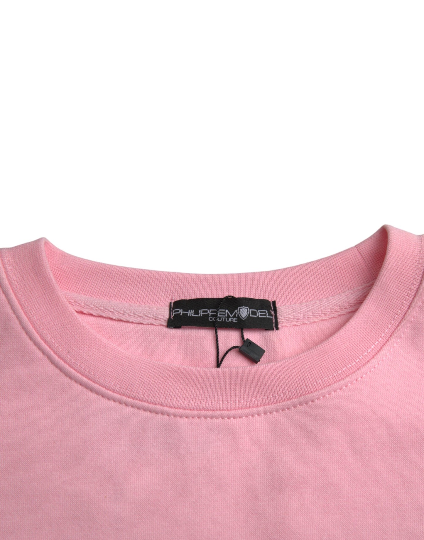 Philippe Malli Pink Cotton Logo Print pitkähihainen villapaita