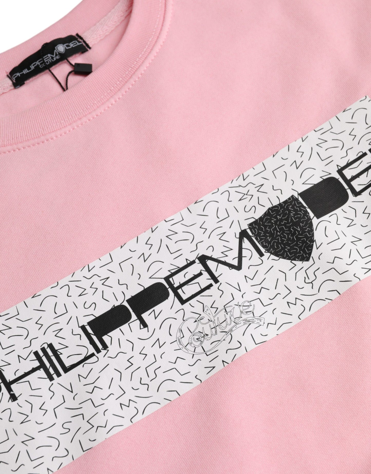 Philippe Malli Pink Cotton Logo Print pitkähihainen villapaita