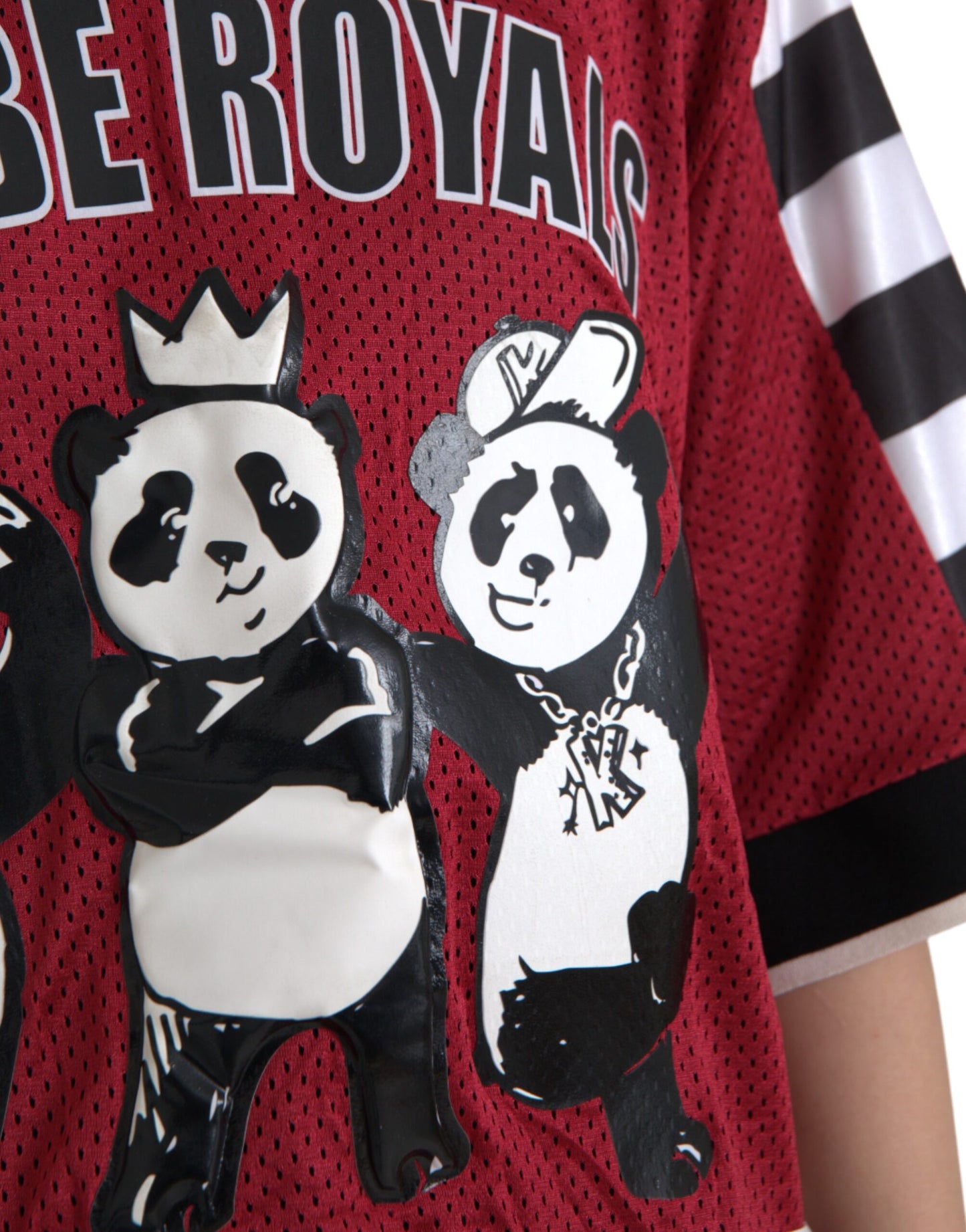 Dolce & Gabbana Mehrfarbiges Panda-T-Shirt der Royals in Übergröße