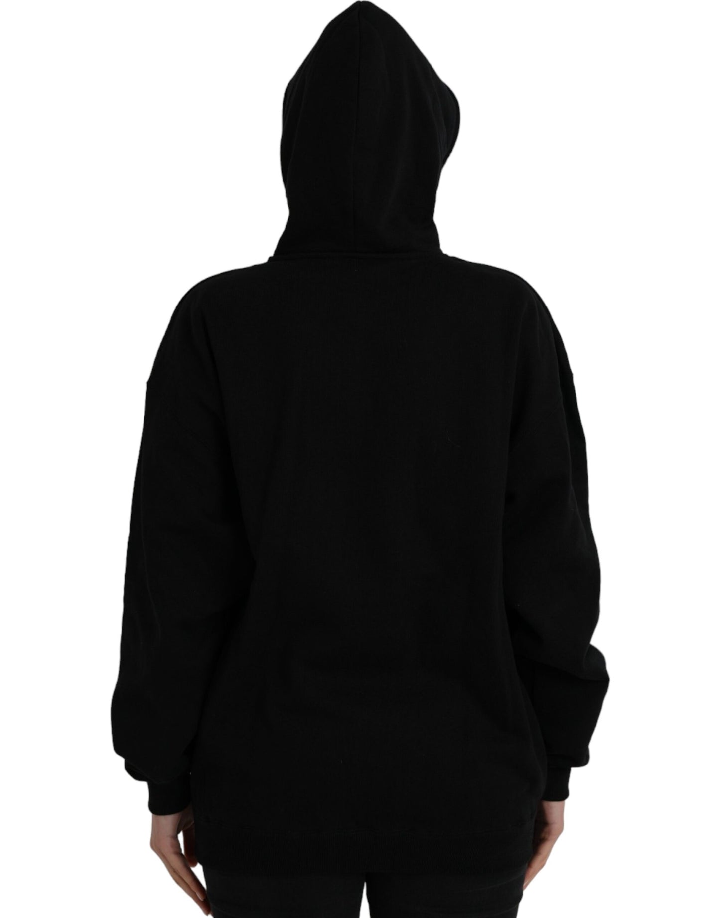 Balenciaga Schwarzes Baumwoll-Logo-Pullover-Sweatshirt mit Kapuze