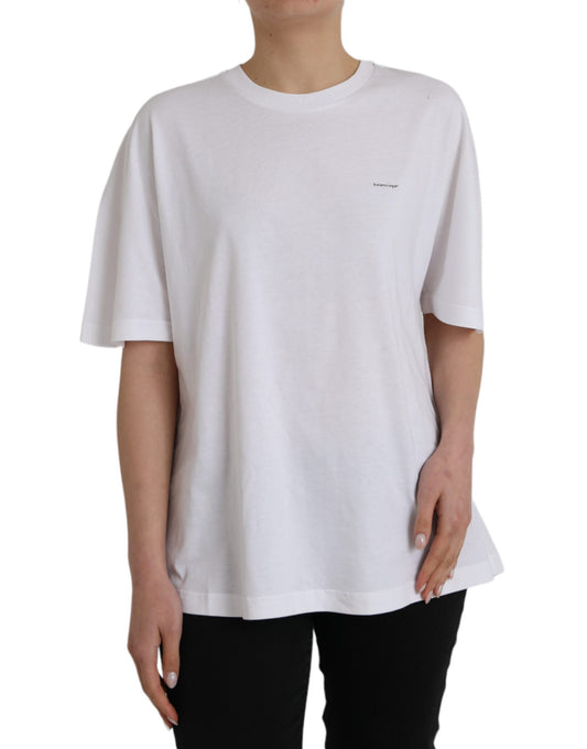 Balenciaga White cotton crew neck short sleeve t-shirt