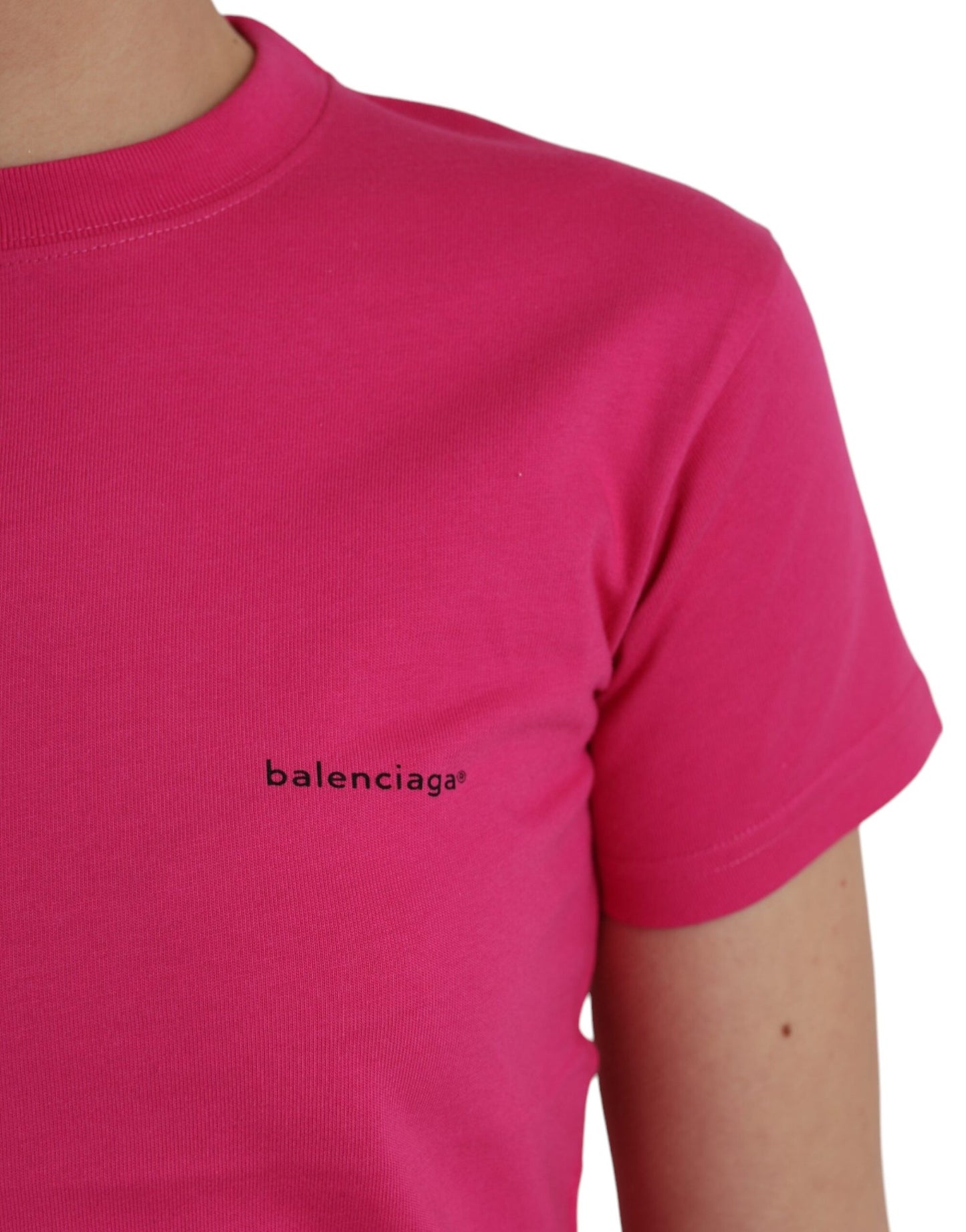 Balenciaga Rosa Baumwolle Rundhalsausschnitt Kurzarm-T-Shirt