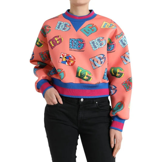 Dolce & Gabbana Lachsrosa Logo Print Sweatshirt Pullover