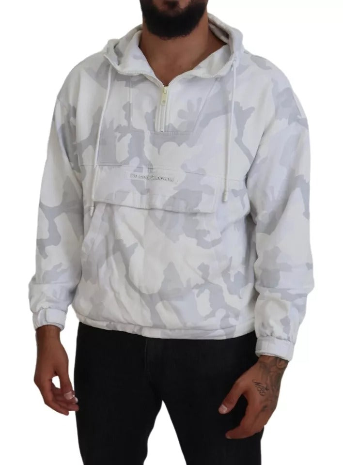 Dolce &amp; Gabbana White Camouflage hupullinen paita