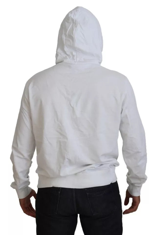 Dolce &amp; Gabbana White Cotton Hooded Sweatshirt Pullover