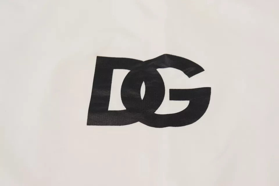 Dolce &amp; Gabbana White Logo Cotton Crew Neck -neulepusero