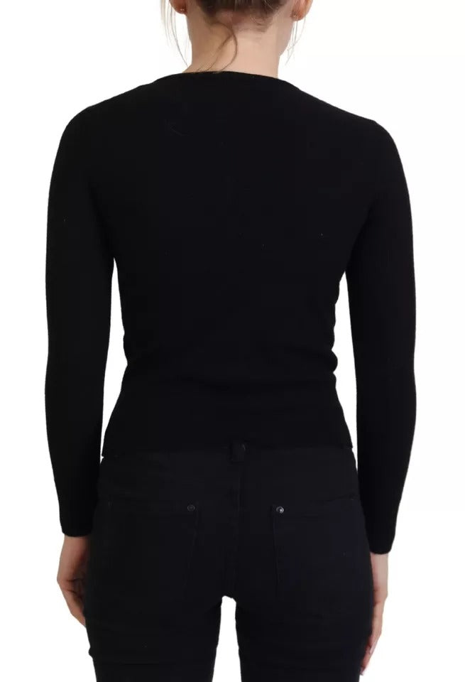 Dolce &amp; Gabbana Black Button Edessä Slim Cardigan villapaita