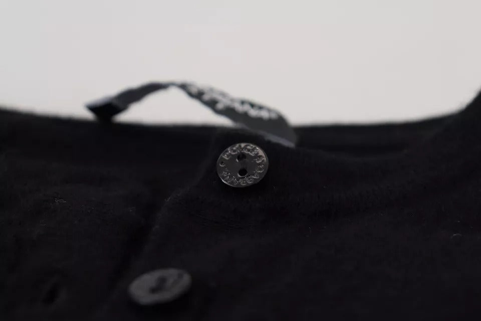 Dolce &amp; Gabbana Black Button Edessä Slim Cardigan villapaita