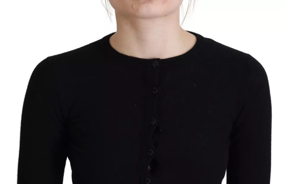 Dolce &amp; Gabbana Black Button Edessä Slim Cardigan villapaita