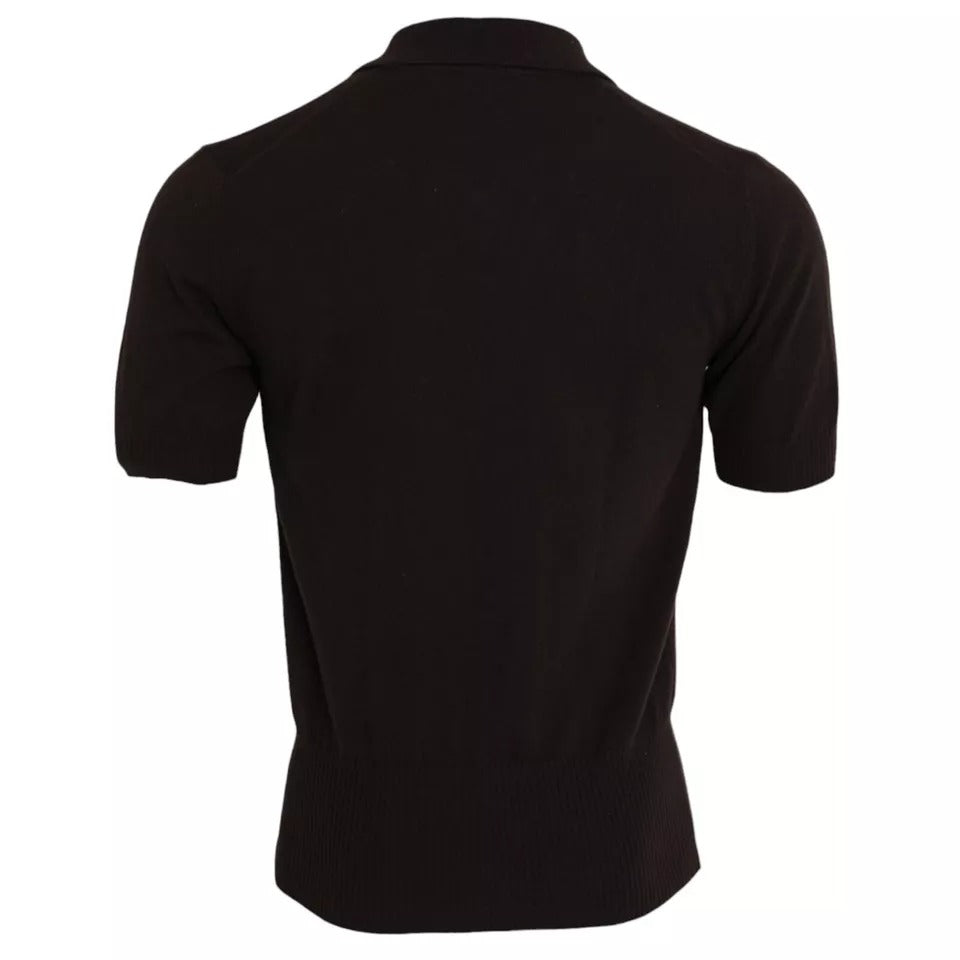 Dolce &amp; Gabbana Brown Logo Collar Short Sleeve T-Shirt for Men