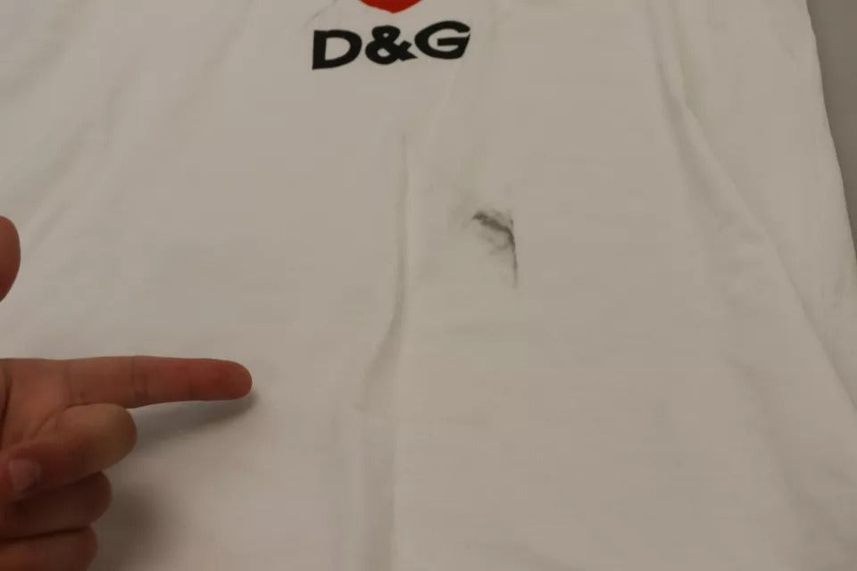 Dolce & Gabbana Weißes bedrucktes T-Shirt-Top mit kurzen Ärmeln