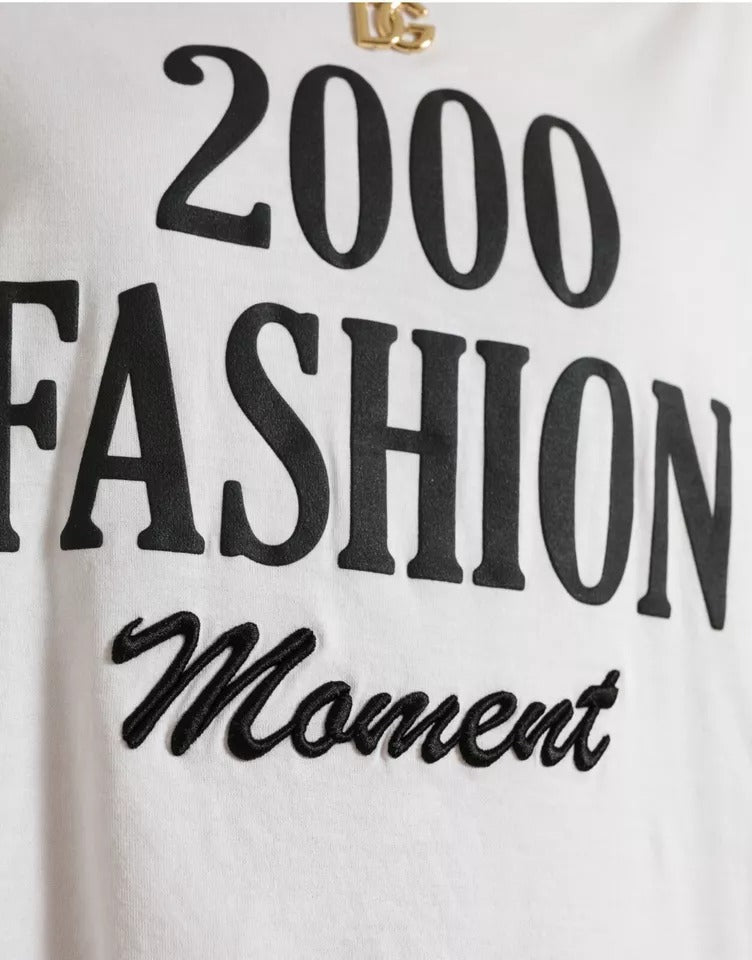 Dolce & Gabbana Weißes 2000 Fashion Moment Schnürung Detailliertes T-shirt