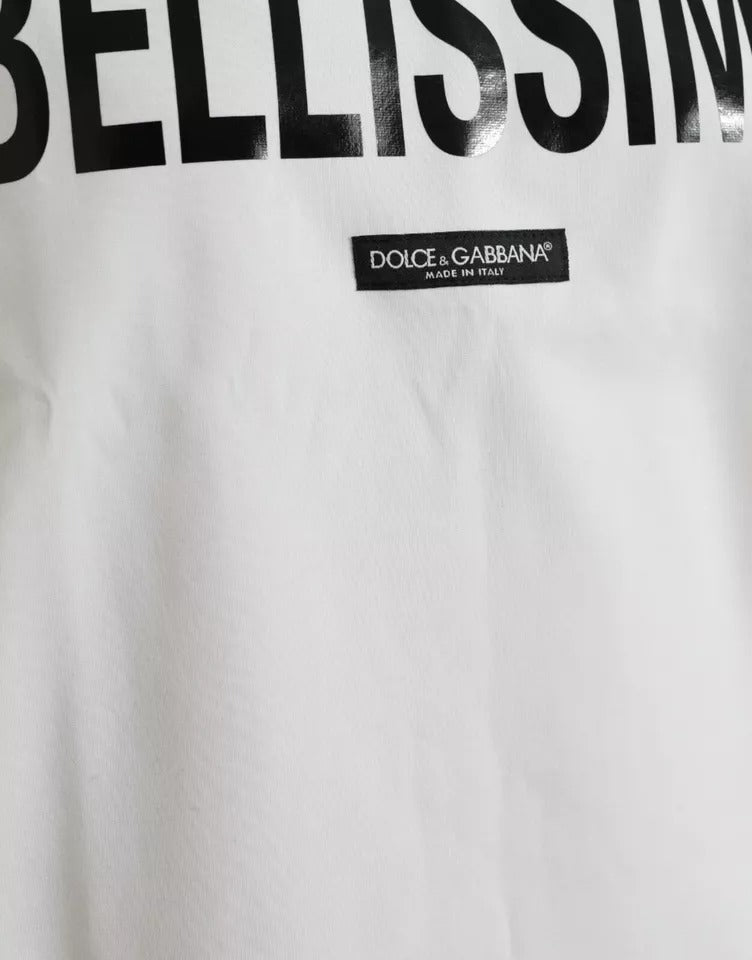 Dolce & Gabbana Weißes Bellissima-T-Shirt mit Rundhalsausschnitt aus Baumwolle