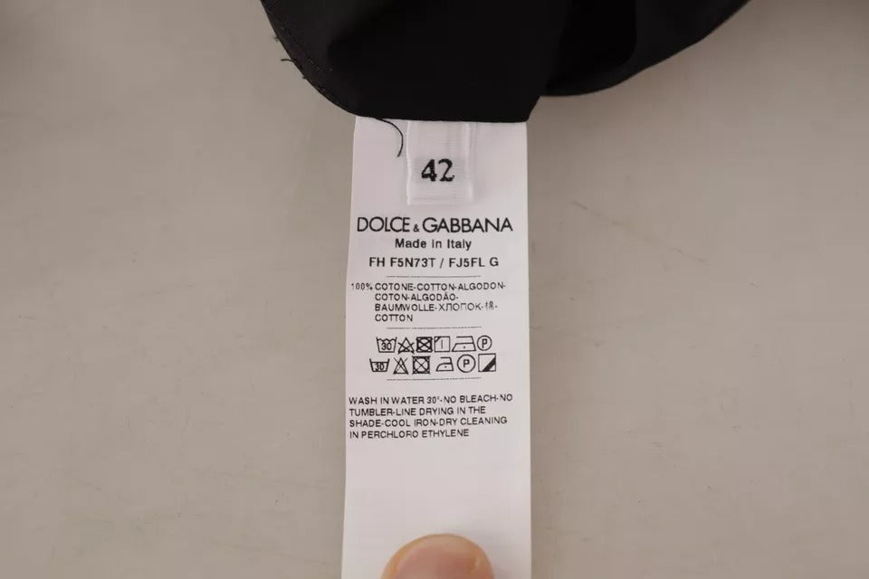 Dolce & Gabbana Schwarzes Baumwollhemd mit Kragen für formelle Anlässe