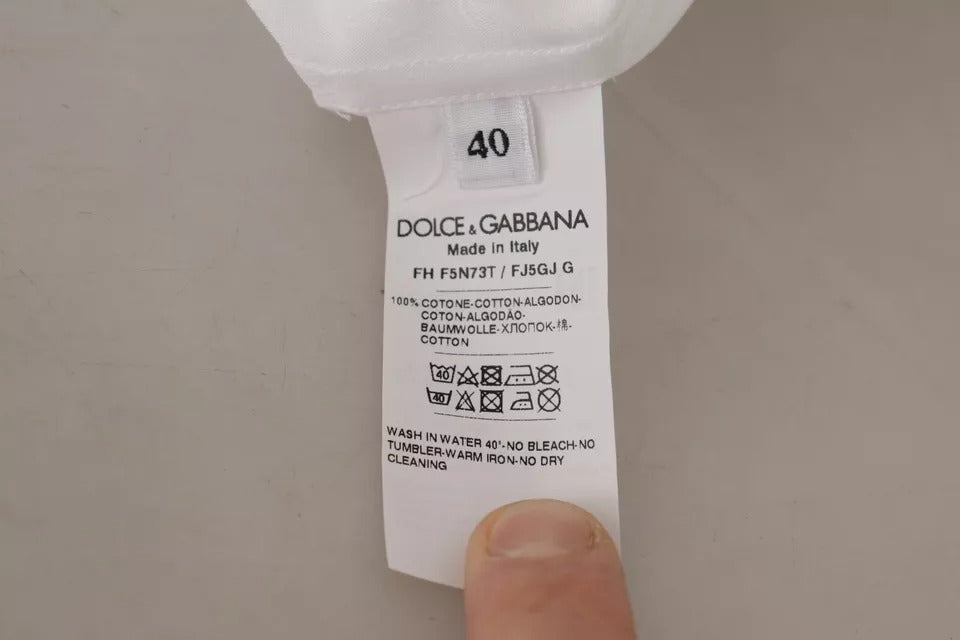 Dolce & Gabbana Weißes Baumwollhemd mit Kragen für formelle Anlässe