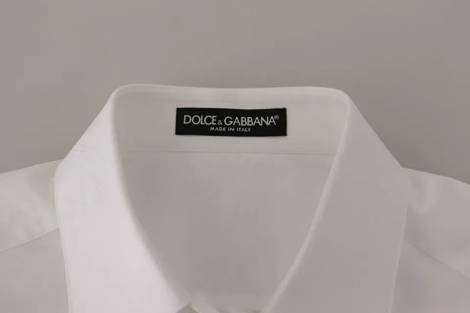 Dolce & Gabbana Weißes Baumwollhemd mit Kragen für formelle Anlässe