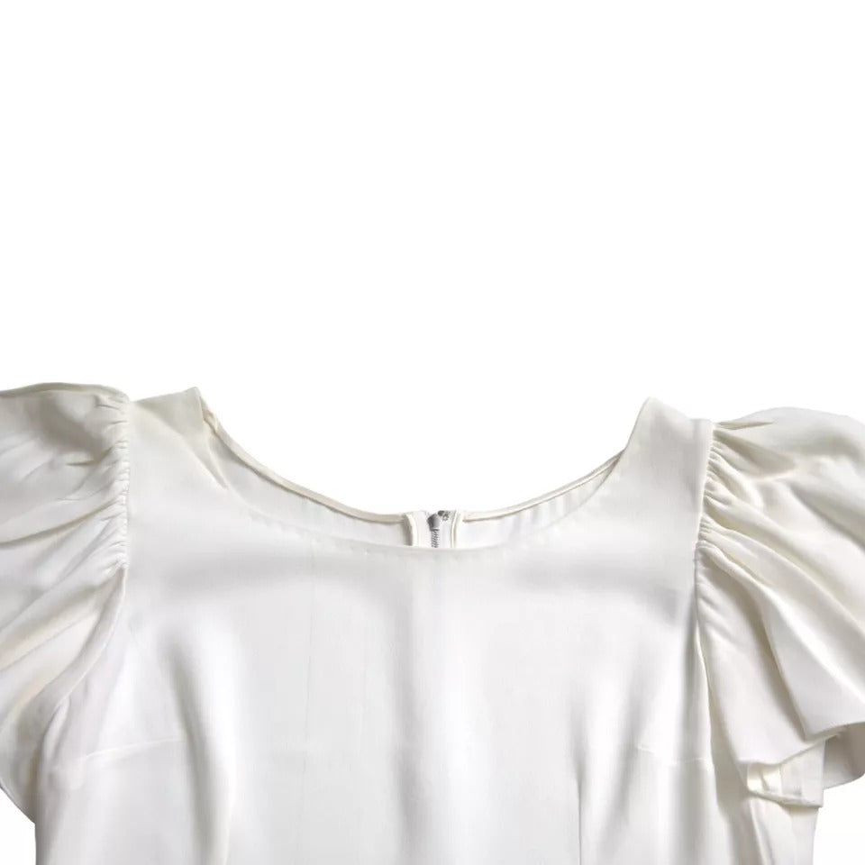 Dolce &amp; Gabbana White Viscose Round Neck Short Sleeve Top