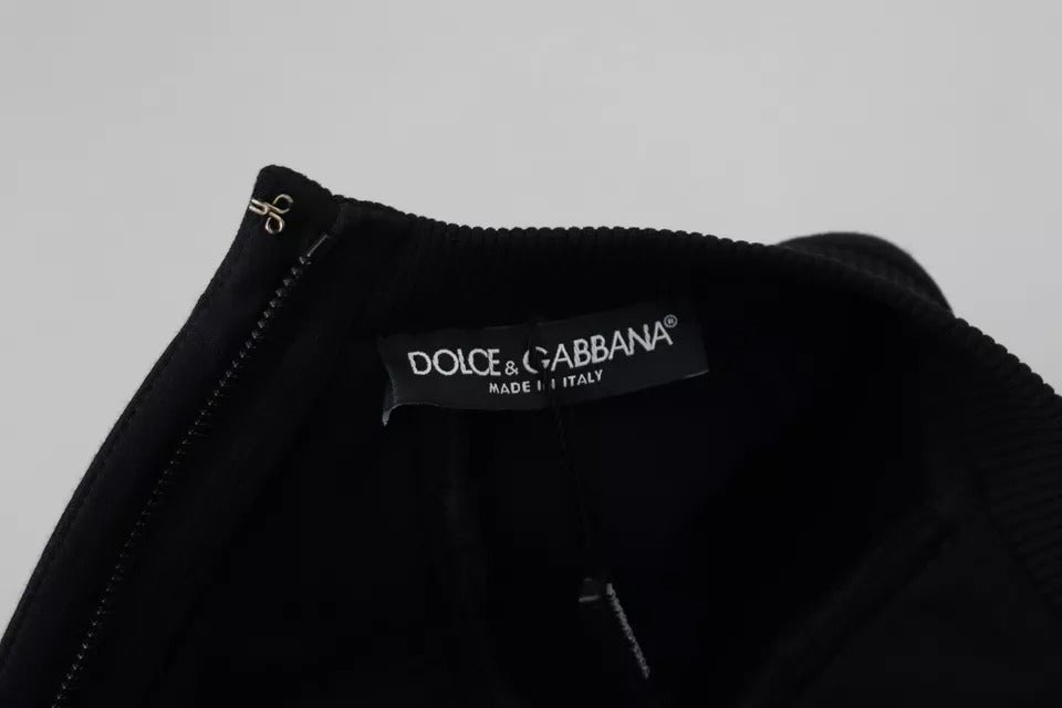 Dolce &amp; Gabbana musta pitkähihainen A-linjainen puuvillainen minimekko