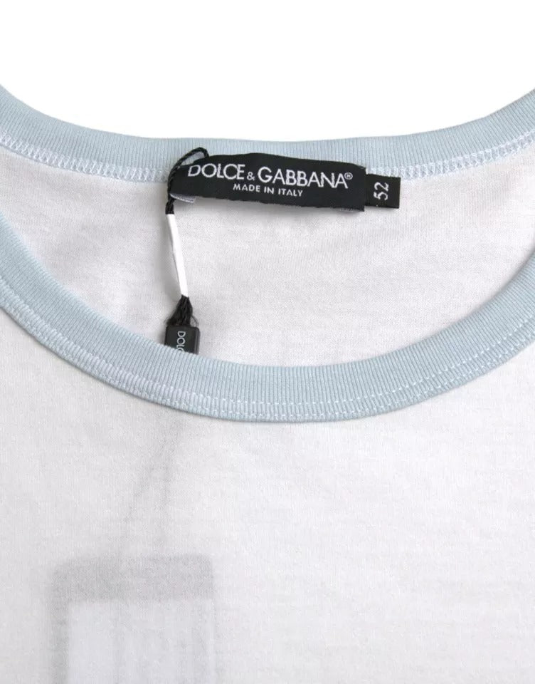 Dolce &amp; Gabbana White cotton round neck short sleeve t-shirt