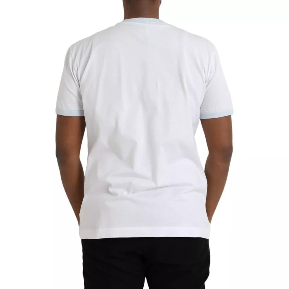 Dolce &amp; Gabbana White cotton round neck short sleeve t-shirt