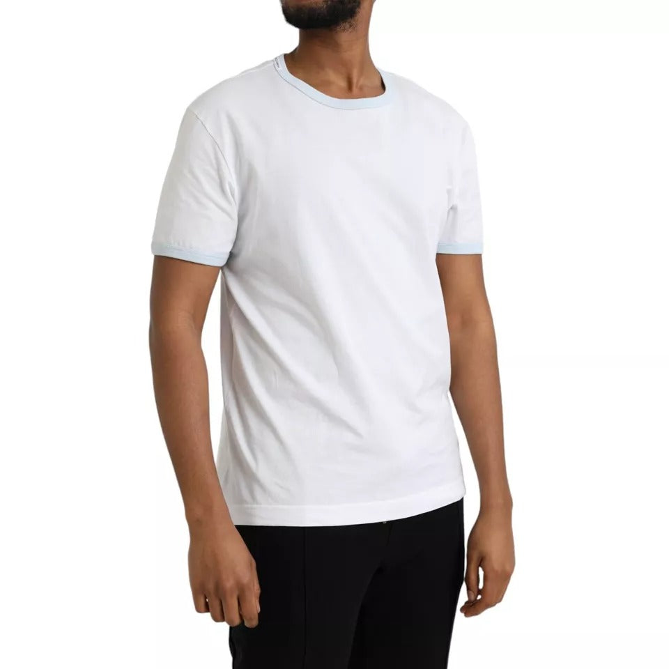 Dolce &amp; Gabbana White cotton round neck short sleeve t-shirt