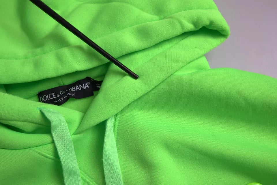 Dolce &amp; Gabbana Neon Green Logo -hupullinen villapaita