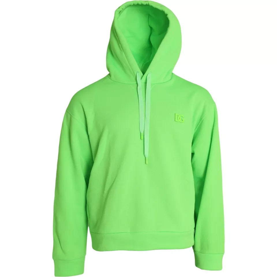 Dolce &amp; Gabbana Neon Green Logo -hupullinen villapaita