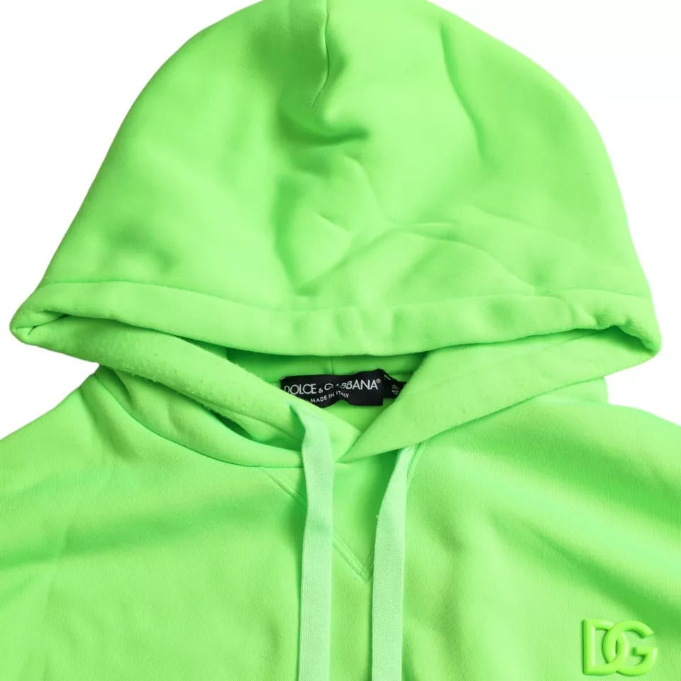 Dolce &amp; Gabbana Neon Green Logo -hupullinen villapaita