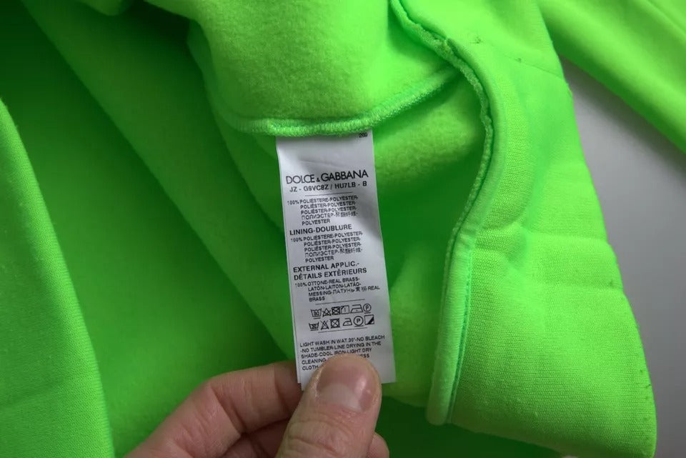 Dolce &amp; Gabbana Neon Green Logo -hupullinen villapaita