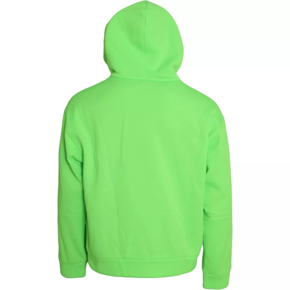 Dolce &amp; Gabbana Neon Green Logo -hupullinen villapaita