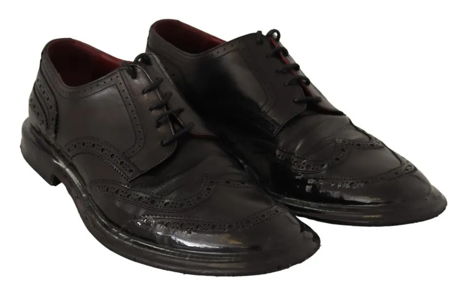 Dolce & Gabbana Schwarze Leder Brogue Oxford Dress Schuhe