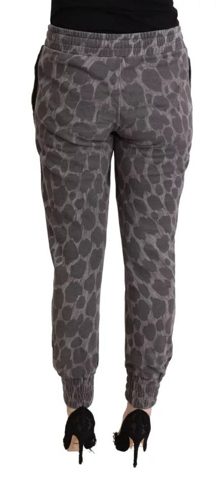 Dolce &amp; Gabbana Grey Leopard Print Sweatpants