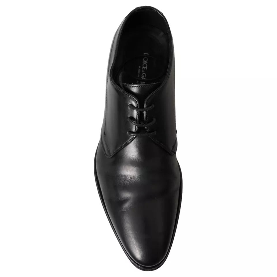 Dolce & Gabbana Schwarz Leder Derby Formal Kleid Männer Schuhe