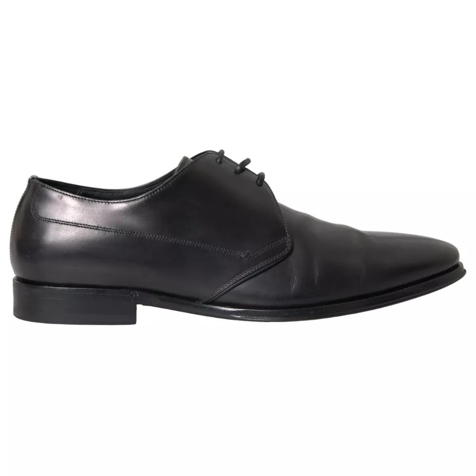 Dolce & Gabbana Schwarz Leder Derby Formal Kleid Männer Schuhe