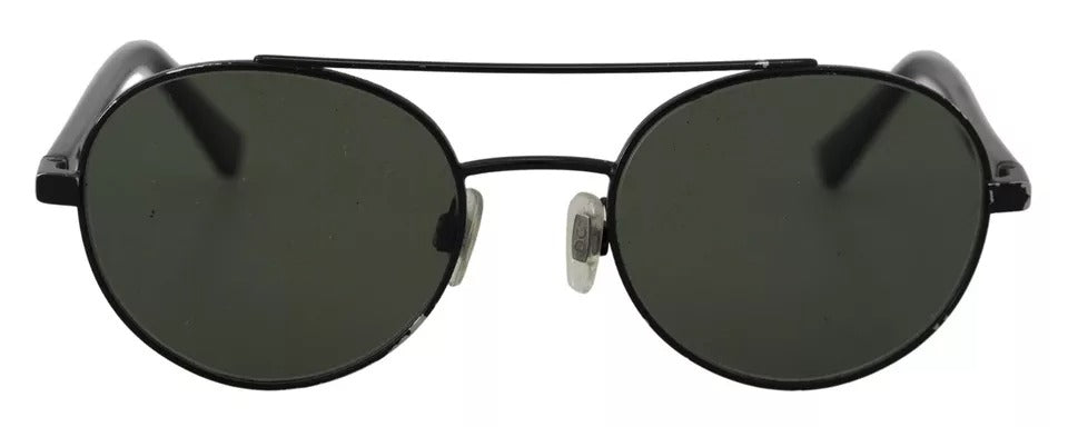 Dolce &amp; Gabbana Matte Black Steel Frame with Green Lenses DG2245 Sunglasses