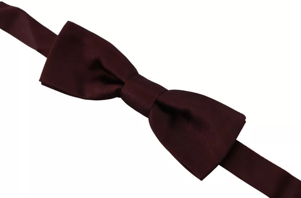 Dolce &amp; Gabbana Bordeaux Silk Adjustable Neck Men Bow Tie