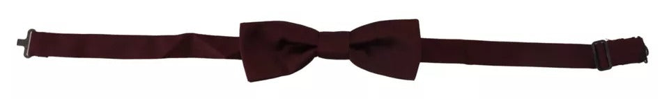 Dolce &amp; Gabbana Bordeaux Silk Adjustable Neck Men Bow Tie