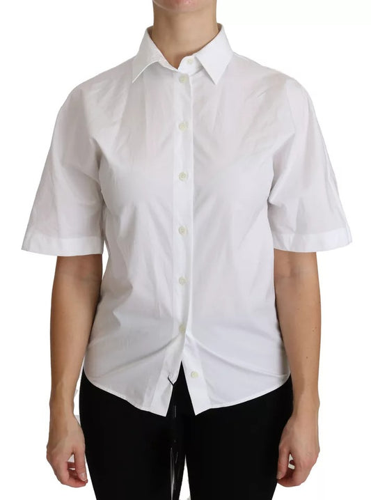 Dolce &amp; Gabbana White short sleeve polo shirt with collar