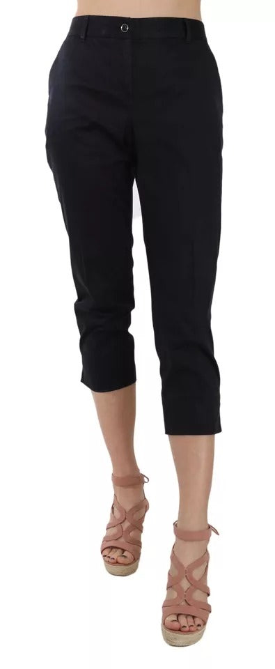 Dolce &amp; Gabbana Black Cotton Capri Pants