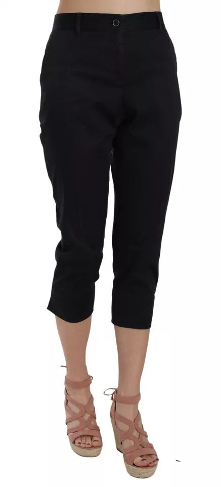 Dolce &amp; Gabbana Black Cotton Capri Pants