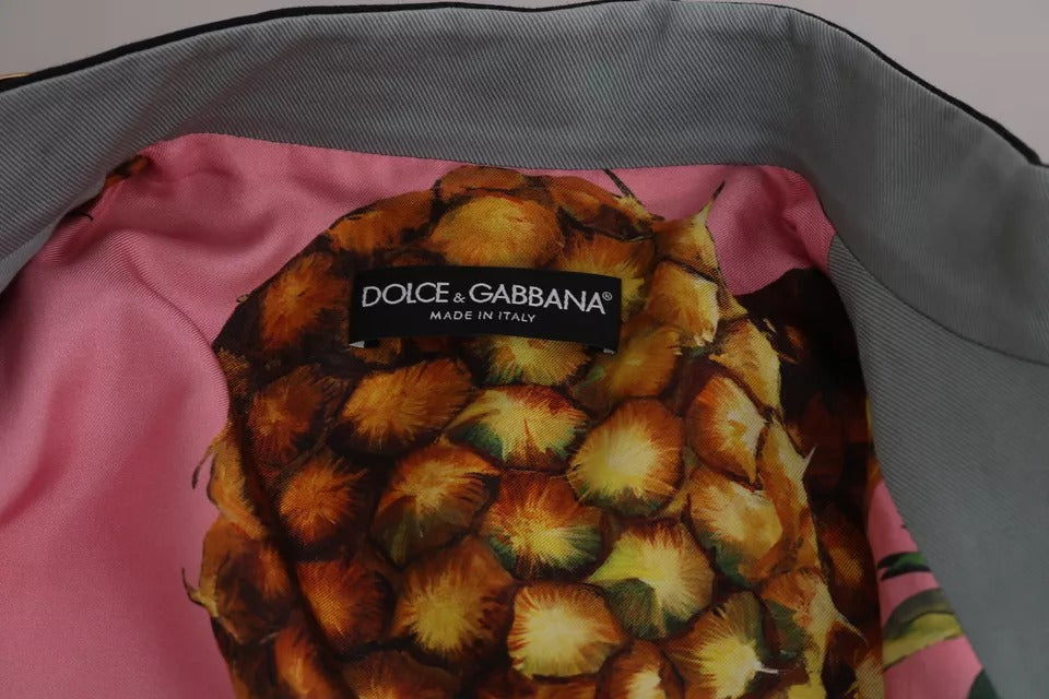 Dolce & Gabbana Blaue Jacke aus Baumwolle mit Knopfleiste und Kristallverzierung