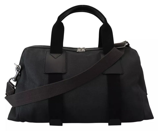 Dolce &amp; Gabbana Black Gray Travel Bag Tote Men Hand Shoulder Bag