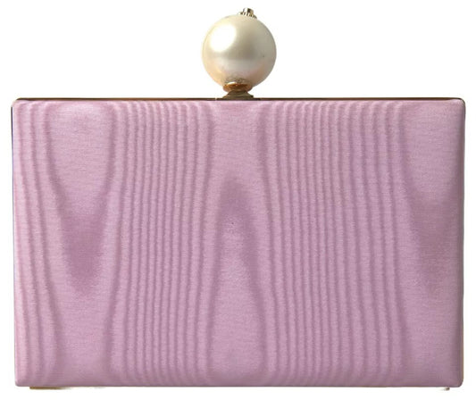 Dolce &amp; Gabbana Pink Silk Gold Frame Clutch Evening Party käsilaukku