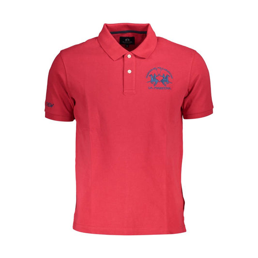 La Martina Rotes Baumwoll-Poloshirt für Männer