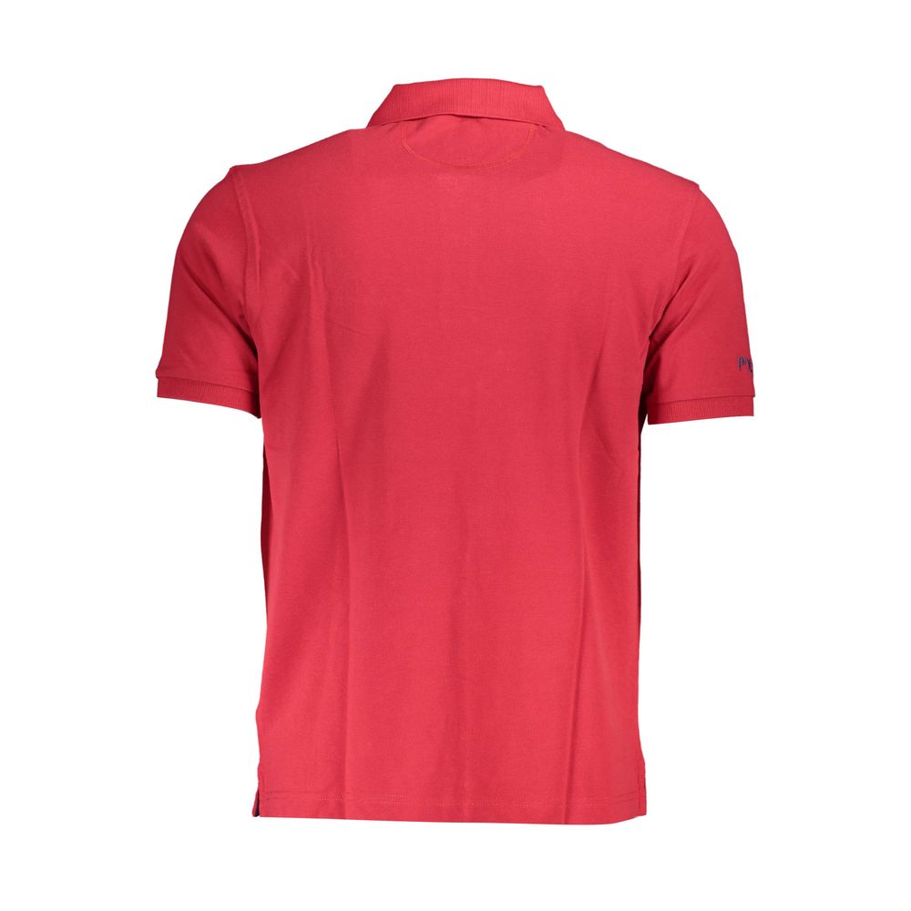 La Martina Rotes Baumwoll-Poloshirt für Männer