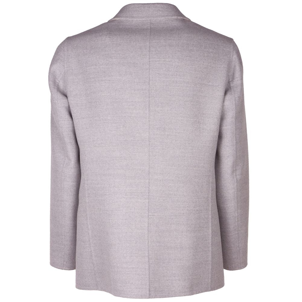 Made in Italy Grauer Vergine Blazer aus Wolle