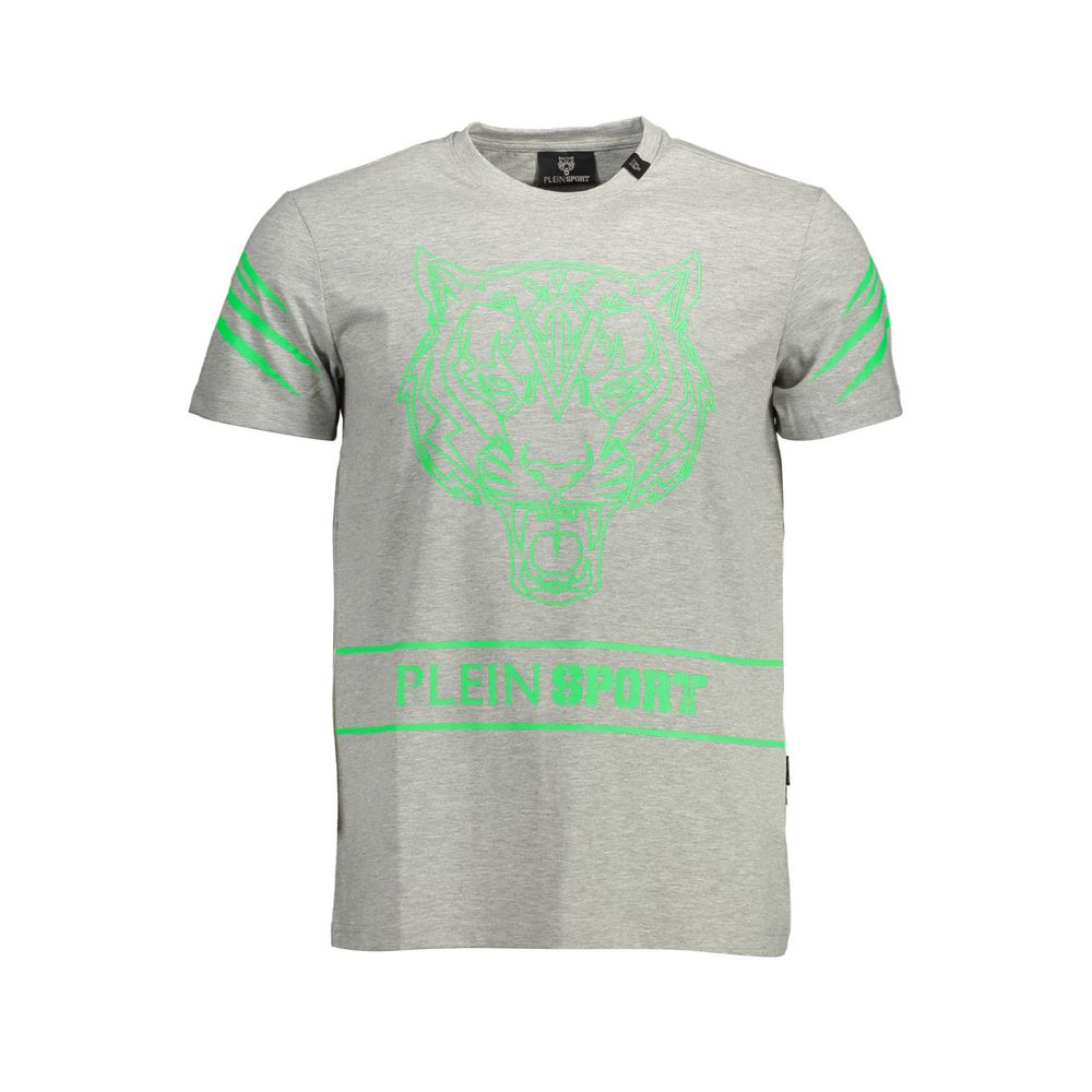 Plein Sport Graues Baumwolle Männer T-Shirt